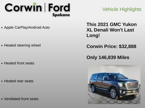 Used 2021 GMC Yukon XL Denali w/ Denali Premium Package AWD/4WD image 12