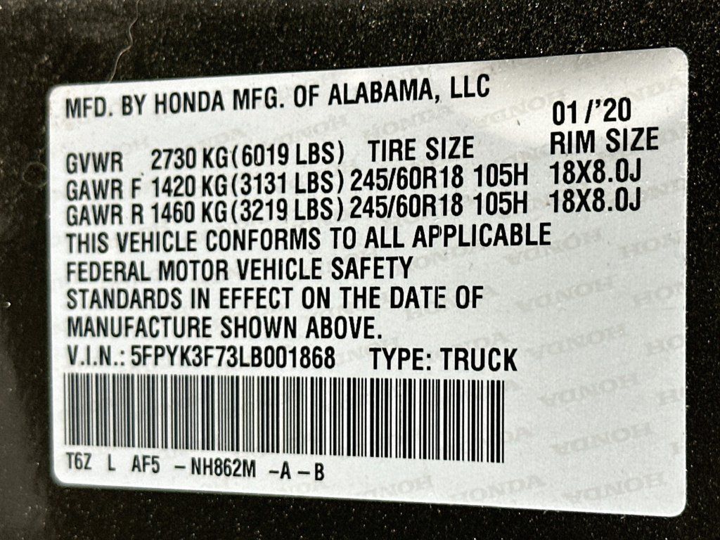 Used 2020 Honda Ridgeline RTL-E image 34