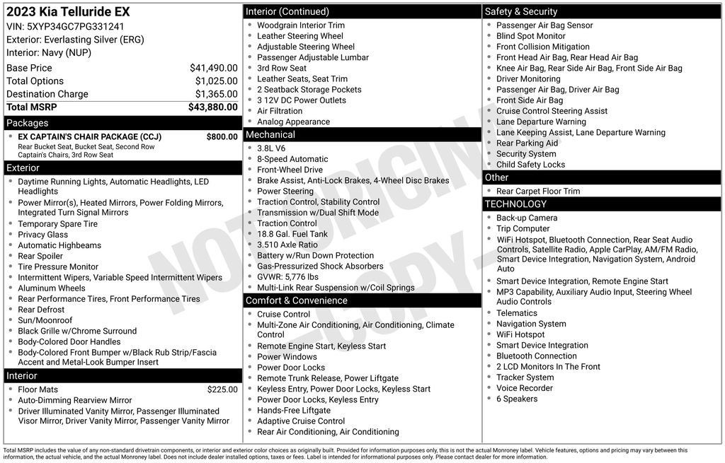 Certified 2023 Kia Telluride EX w/ EX Captain's Chair Package FWD image 8