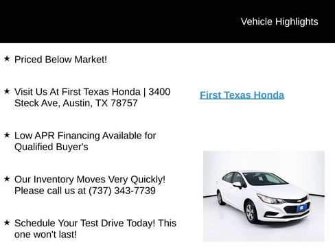 Used 2018 Chevrolet Cruze LS FWD image 9