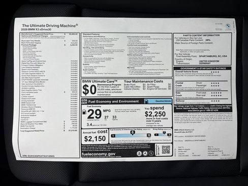 New 2026 BMW X3 xDrive30 w/ Premium Package image 32
