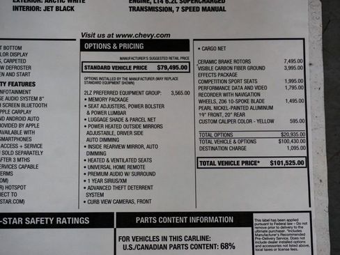 Used 2019 Chevrolet Corvette Z06 RWD image 91