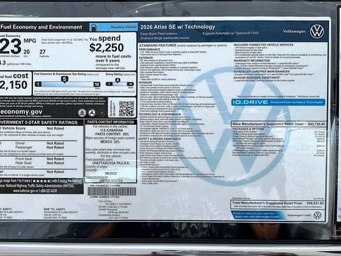 New 2026 Volkswagen Atlas SE image 19