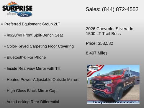 Used 2026 Chevrolet Silverado 1500 LT Trail Boss w/ LT Trail Boss Premium Package AWD/4WD image 12
