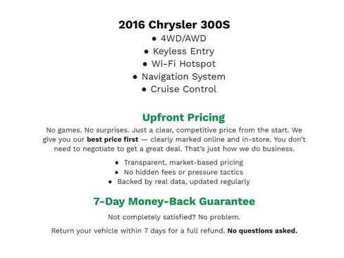 Used 2016 Chrysler 300 S w/ 300S Premium Group AWD/4WD image 2
