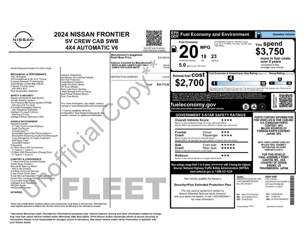 Certified 2024 Nissan Frontier SV AWD/4WD image 34