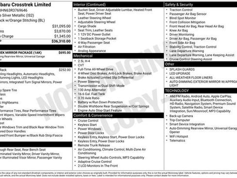 Used 2024 Subaru Crosstrek 2.5i Limited w/ Crosstrek Mirror Package image 31