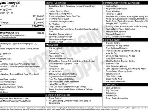 Used 2026 Toyota Camry SE w/ Convenience Package FWD image 32