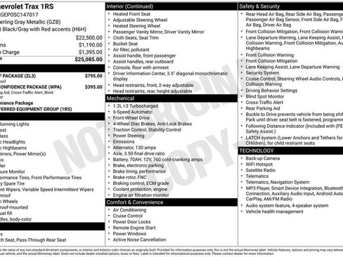 Used 2025 Chevrolet Trax RS w/ Sunroof Package FWD image 2