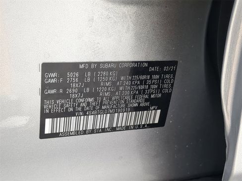 Certified 2021 Subaru Outback Onyx Edition XT w/ Popular Package #2 image 37