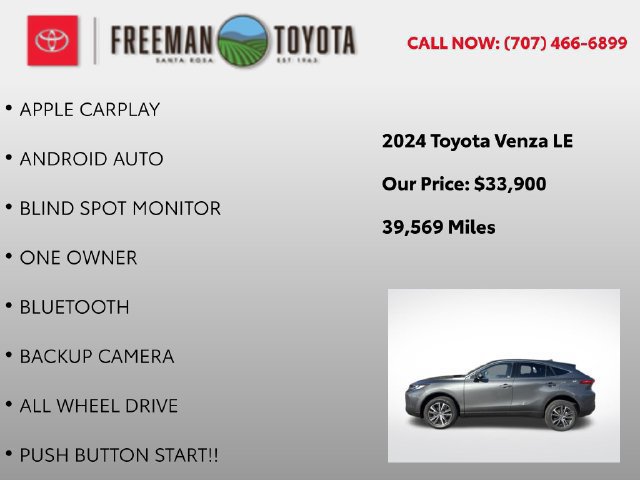 Used 2024 Toyota Venza LE AWD/4WD image 5