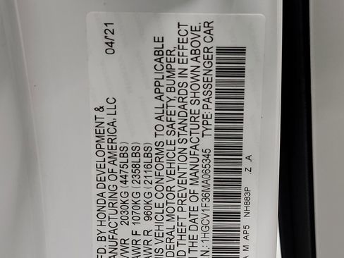 Certified 2021 Honda Accord Sport image 32