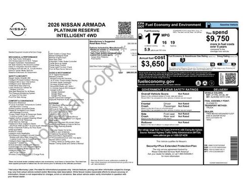 New 2026 Nissan Armada Platinum Reserve AWD/4WD image 11
