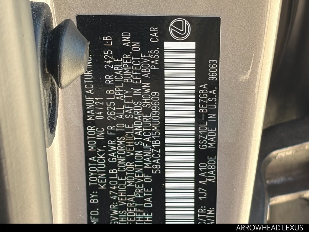 Used 2021 Lexus ES 350 w/ Accessory Package FWD image 39