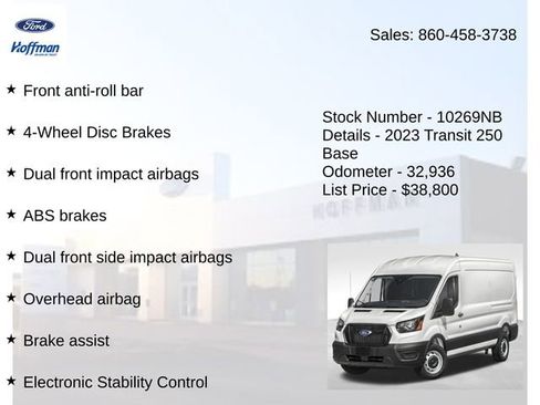 Used 2023 Ford Transit 250 Medium Roof AWD w/ Load Area Protection Package image 4