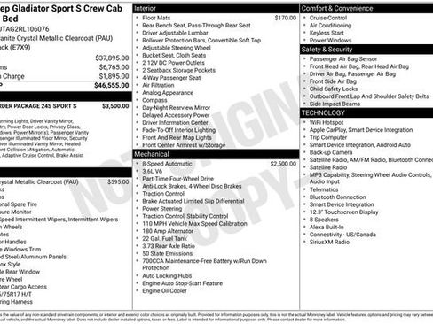 Used 2024 Jeep Gladiator Sport AWD/4WD image 3