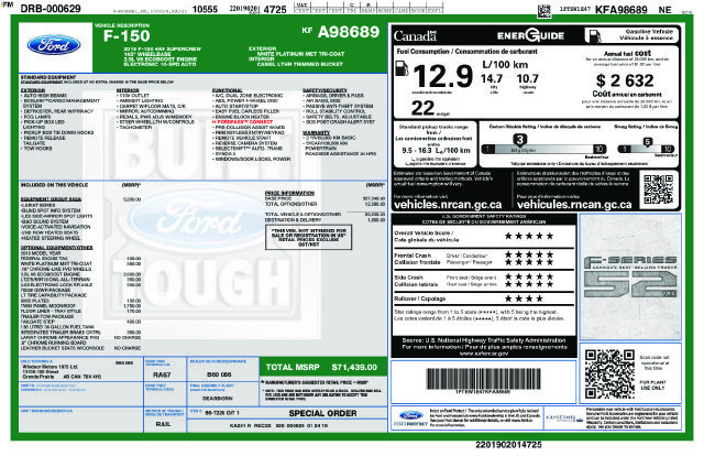 Certified 2019 Ford F150 Lariat w/ Equipment Group 502A Luxury AWD/4WD image 5