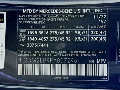 Certified 2023 Mercedes-Benz EQS 450+ 4MATIC SUV image 24