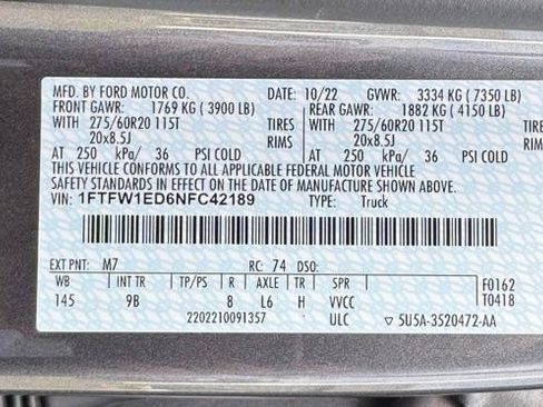 Certified 2022 Ford F150 Platinum w/ Equipment Group 701A High AWD/4WD image 64