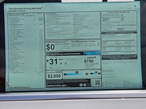 Certified 2025 BMW 330i Sedan w/ Convenience Package image 17