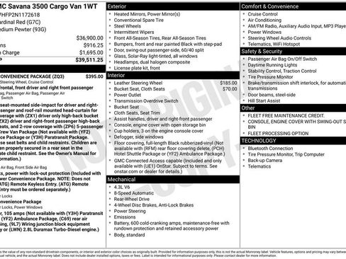 Used 2022 GMC Savana 3500 Extended w/ Driver Convenience Package RWD image 35