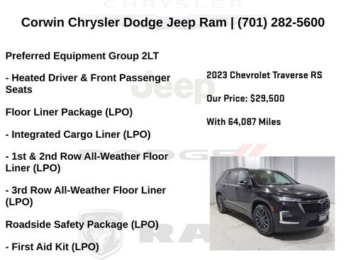 Used 2023 Chevrolet Traverse RS w/ LPO, Floor Liner Package AWD/4WD image 6
