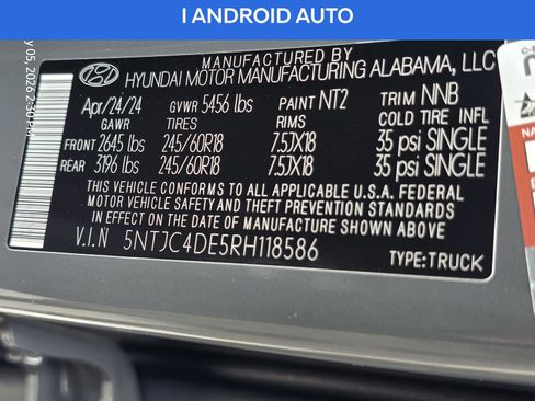 Certified 2024 Hyundai Santa Cruz SEL w/ Activity Package FWD image 31