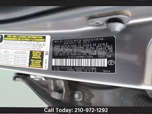 Used 2021 Toyota Camry LE w/ Carpet Mat Package (TMS) image 28