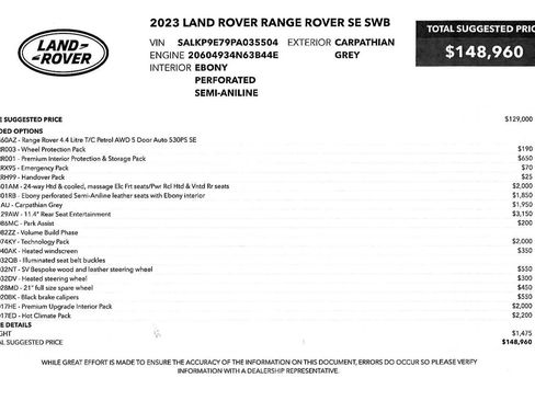Used 2023 Land Rover Range Rover SE image 2