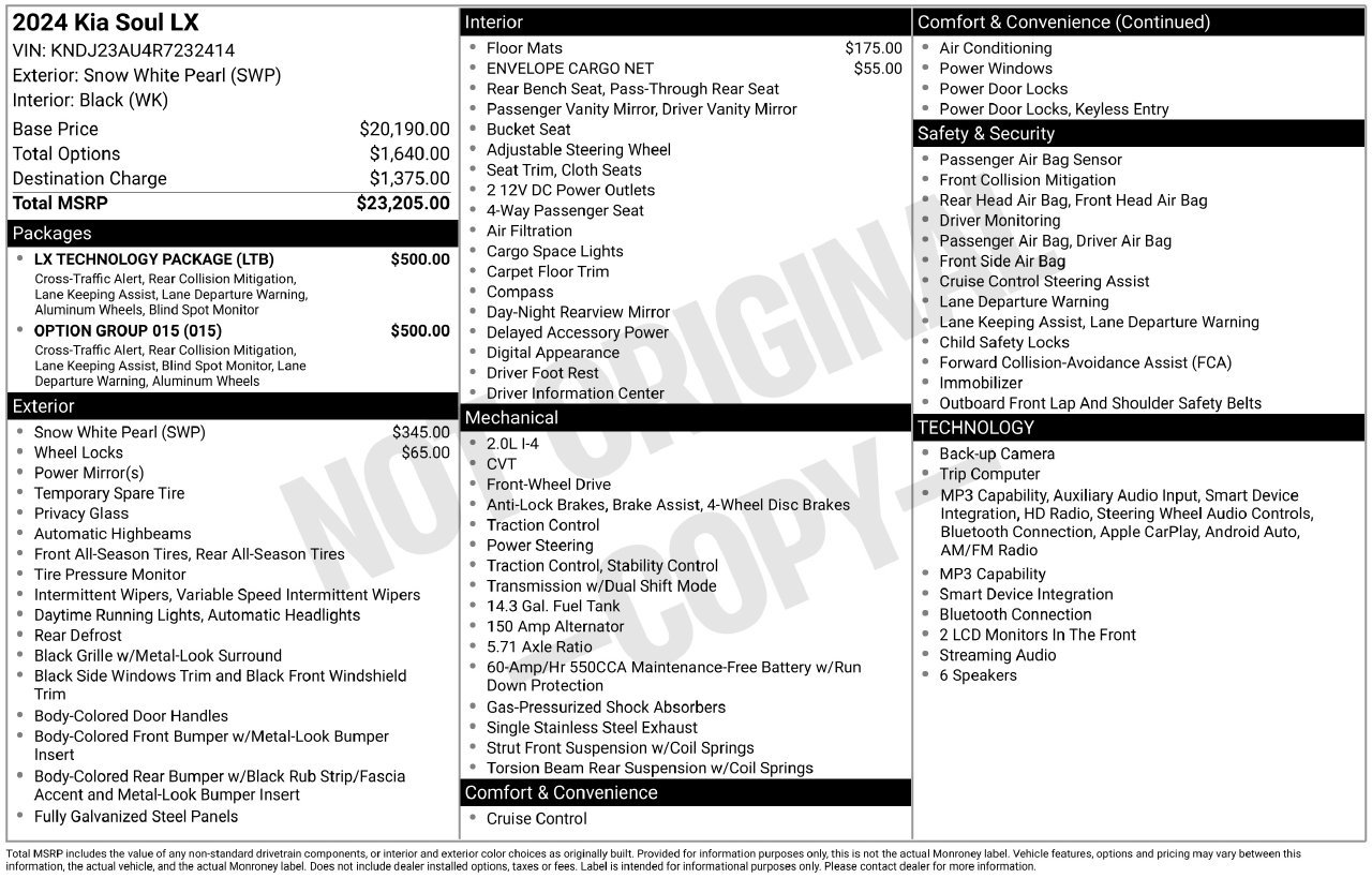 Used 2024 Kia Soul LX w/ Option Group 015 FWD image 3
