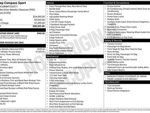 Used 2021 Jeep Compass Sport w/ Cold Weather Group FWD image 20