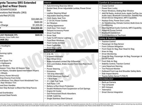 Used 2022 Toyota Tacoma SR5 w/ Technology Package RWD image 1