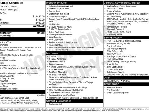 Used 2019 Hyundai Sonata SE w/ Cargo Package FWD image 32