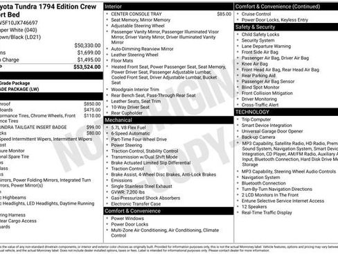 Used 2018 Toyota Tundra 1794 Edition AWD/4WD image 2