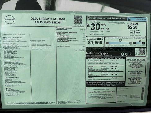 New 2026 Nissan Altima 2.5 SV FWD image 6