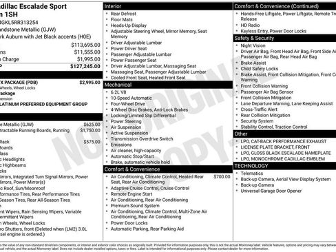 Used 2024 Cadillac Escalade Sport Platinum w/ LPO, ONYX Package image 17