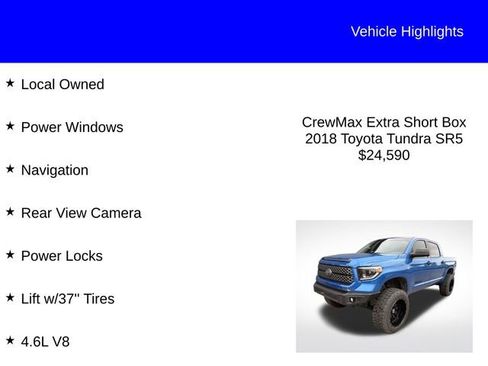 Used 2018 Toyota Tundra SR5 w/ SR5 Upgrade Package image 2