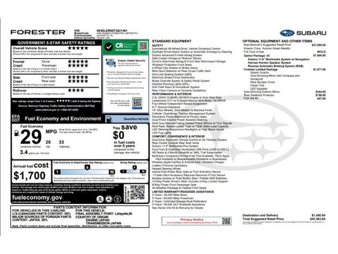 Used 2026 Subaru Forester Limited w/ Limited Package AWD/4WD image 6