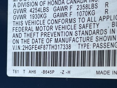 Used 2026 Honda Civic FWD Hybrid Sedan image 27