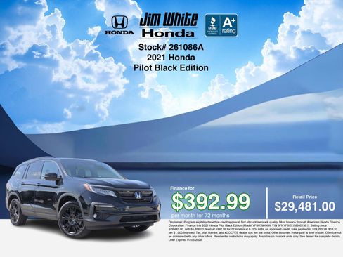 Certified 2021 Honda Pilot Black Edition image 3