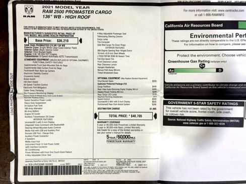 Used 2021 RAM ProMaster 2500 image 59