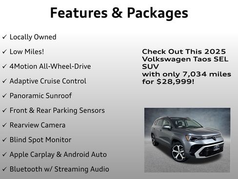 Used 2025 Volkswagen Taos SEL AWD/4WD image 4