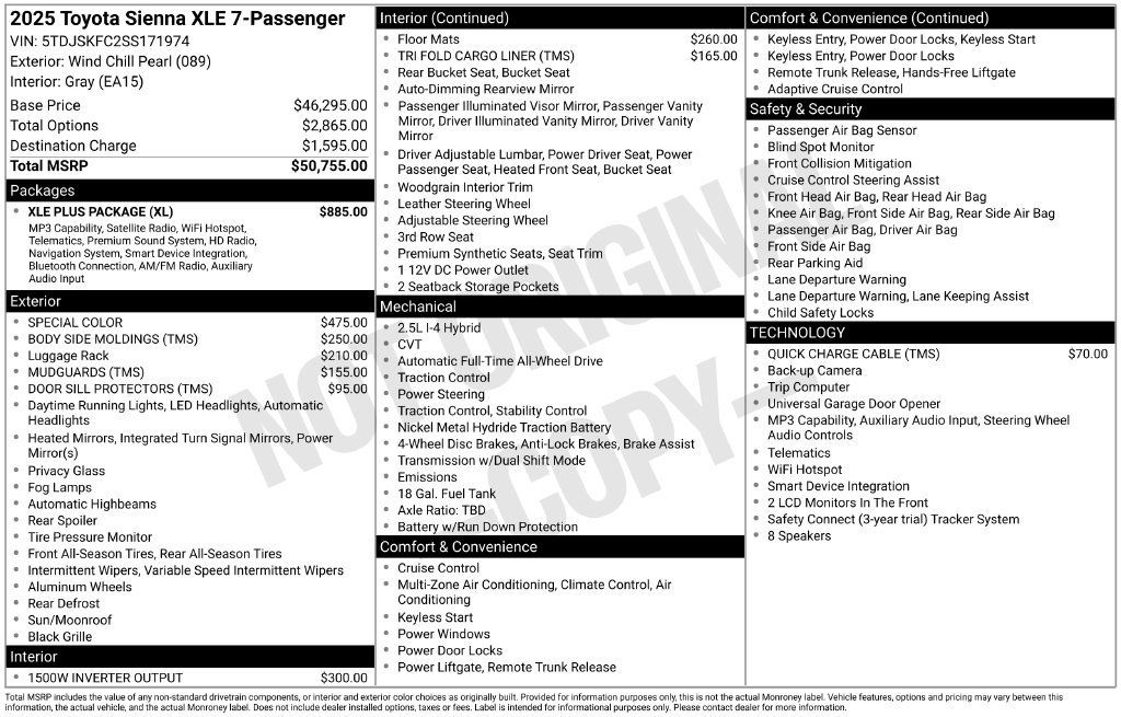Used 2025 Toyota Sienna XLE w/ XLE Plus Package AWD/4WD image 14