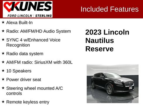 Used 2023 Lincoln Nautilus Reserve w/ Equipment Group 201A AWD/4WD image 3