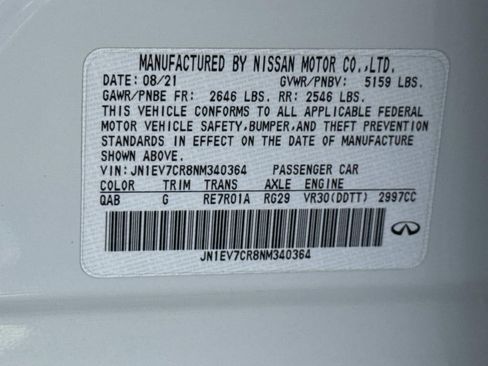 Used 2022 INFINITI Q50 Sensory image 30