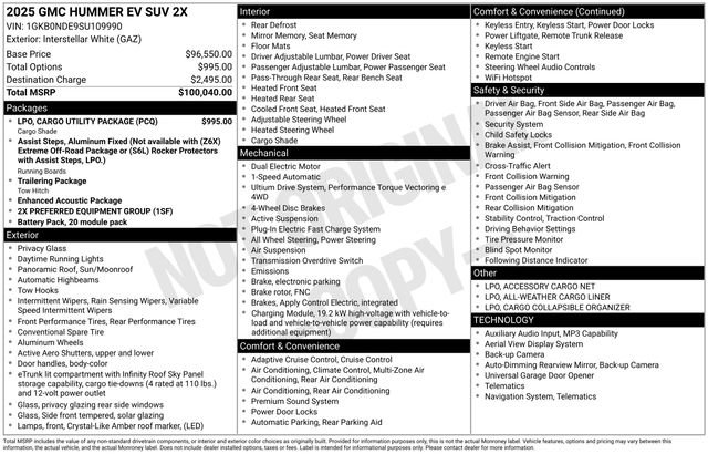 Used 2025 GMC Hummer EV 2X w/ LPO, Cargo Utility Package AWD/4WD image 48