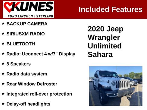 Used 2020 Jeep Wrangler Unlimited Sahara AWD/4WD image 2