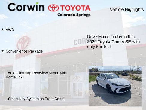 Used 2026 Toyota Camry SE w/ Convenience Package AWD/4WD image 7