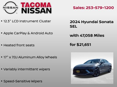 Used 2024 Hyundai Sonata SEL w/ Convenience Package FWD image 12