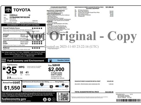 Used 2024 Toyota Corolla LE FWD image 2